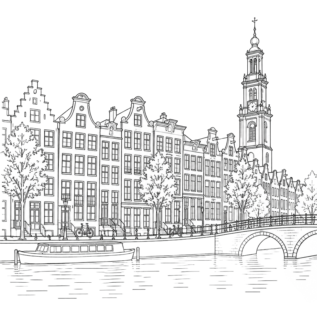 Grachtenpanden aan de Keizersgracht in Amsterdam